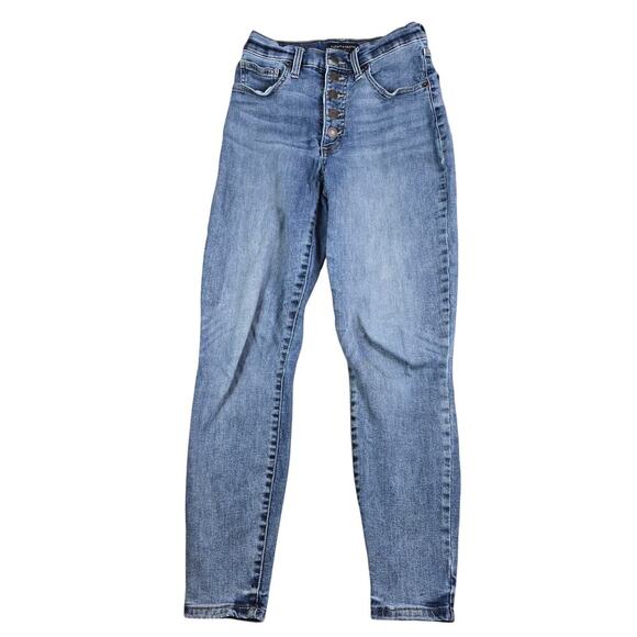Lucky Brand Denim - Lucky Brand High Rise Skinny Bridgette Jeans Womens 4 Blue Ankle Button Fly
